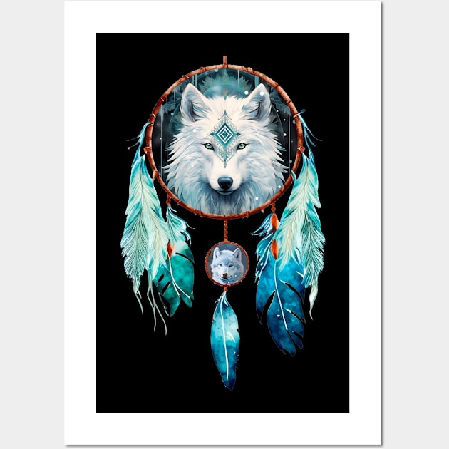 wolf dreamcatcher Wall Art by KEWDesign